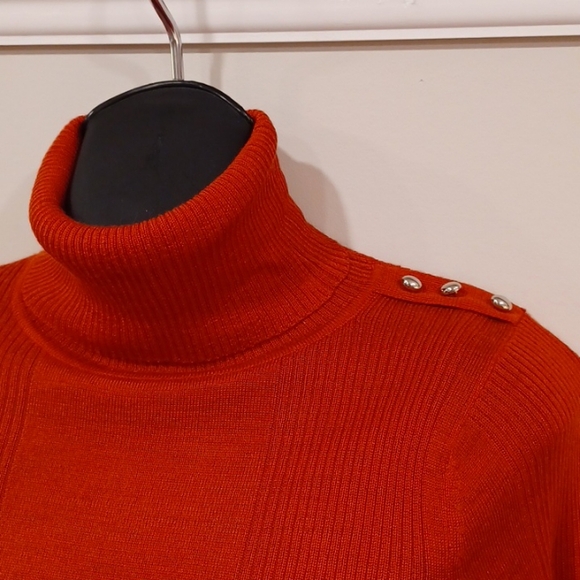 Vertigo Paris "Russet" Wool Blend Fine Knit Turtleneck Sweater- Sz. Sm - Picture 4 of 11